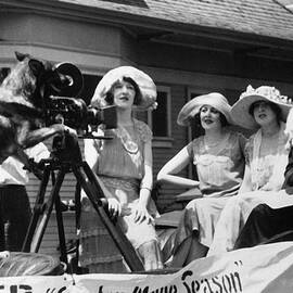 Rin Tin Tin Hollywood Dog Photographing Flapper Girls Vintage Silent Era Movie Funny Candid  by Silver Screen