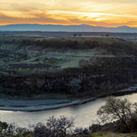 Riverbend Sunset Panorama - Dusk on the Sacramento River near Red Bluff by Mike Lee