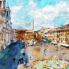 Rome, Piazza Navona - 12 by AM FineArtPrints