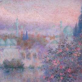 Roses of Isfahan - colorful view of the city by Lucien-Levy Dhurmer by Lucien-Levy Dhurmer