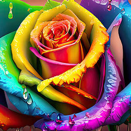 Rosy Rainbow Drips by Bill and Linda Tiepelman