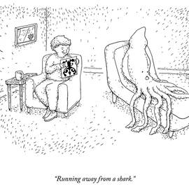 Running Away from a Shark by Oren Bernstein