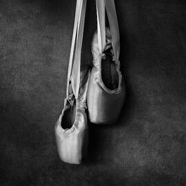 Sacred pointe shoes bw by Laura Fasulo