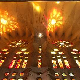 Sagrada Familia Interior with Multicolored Stained Glass in Barcelona Spain by Travel Essayist