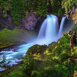 Sahalie Falls on McKenzie River located in Willamette National Forest, Oregon by Miroslav Liska