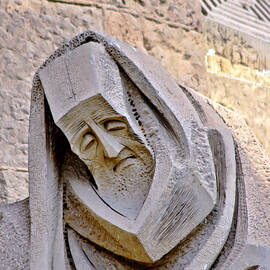 Saint Peter stone sculpture on the Sagrada Familia - Barcelona Spain by Stefano Senise