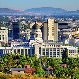 Salt Lake City skyline with Utah State Capitol by Miroslav Liska