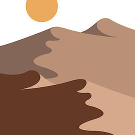 Sand Dunes - Desert Landscape - Modern, Minimal, Contemporary Abstract - Terracotta Brown by Studio Grafiikka