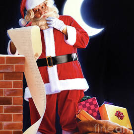 Santa Checking His List by Ed Little