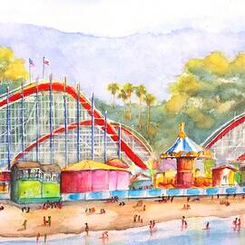 Santa Cruz Beach Boardwalk by Carlin Blahnik CarlinArtWatercolor