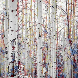Santa Fe Autumn Aspen Abstract by Rebecca Herranen