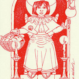Santo Nino with Shoes- in red by William Hart McNichols