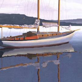 Schooner at dusk by Gary Giacomelli