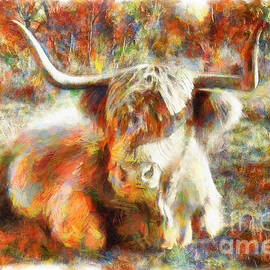 Scottish Highland Cow Abstract by Stefano Senise