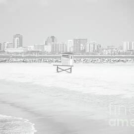 Seal Beach LIfeguard Tower Black and White Photo by Paul Velgos