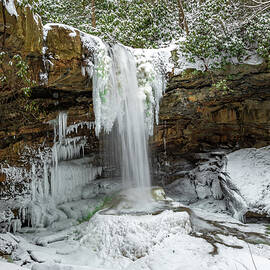 Serene Frozen Waterfall in Winter 2 by Richard DeYoung