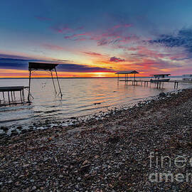 Serene Lakeside Sunrise View by William Norton