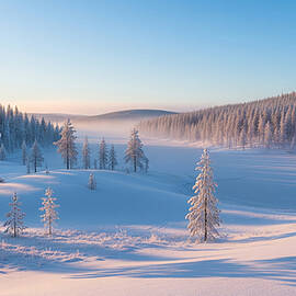 Serene Winter Landscape at Sunrise by The Luxury Art Collection