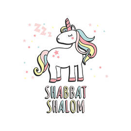 Shabbat Shalom Jewish Unicorn by Flippin Sweet Gear