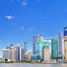 Shanghai pudong Skyline, China by Neale And Judith Clark