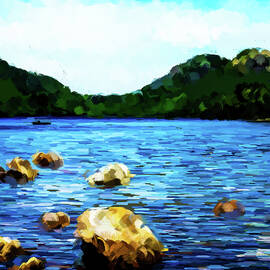 Shimmering blue water by Gradify Creations