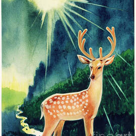 Sika Deer In Velvet by Zhang Kerang