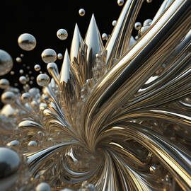 silver precious metal abstract 007 by Flees Photos