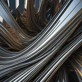 silver precious metal abstract 008 by Flees Photos