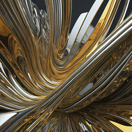 silver precious metal abstract 009 by Flees Photos