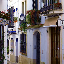 Sitges Spain Street Print Historic Architecture and Narrow Alley Color Fine Art Photography by Travel Essayist