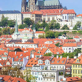 Pague Skyline and St Vitus Cathedral Prague, Czech Republic, Europe by Neale And Judith Clark