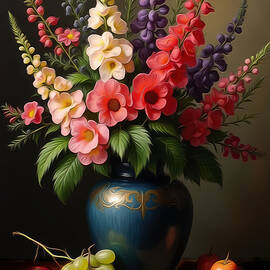 Snapdragon Flowers Wall Art  Floral Still Life by Nature Oil Painting