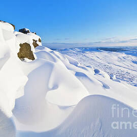 Snow Drifts on Stanage Edge, Peak District, England by Neale And Judith Clark