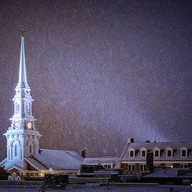 Snowy Night, North Church.  by Jeff Sinon