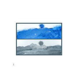 Solitude and Restful Energy with Slate Gray Border by Elizabeth Reich