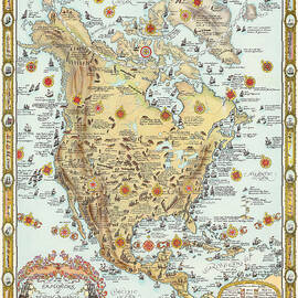 Some of the Explorers of North America - Pictorial map by Moira Risen Prints