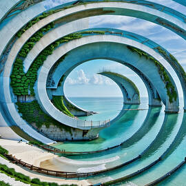 Spiral Beachfront Oasis by Eris and AI