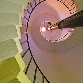 Spiral staircase inside Flamborough Lighthouse, Yorkshire, England by Neale And Judith Clark