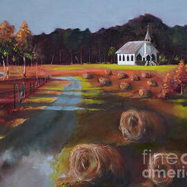 Spiritual Harvest - Levi Chapel - Hay Bales by Jan Dappen