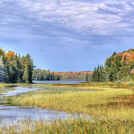 Spring Creek Flowing To Mamie Lake in Fall by Dale Kauzlaric