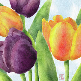 Springtime Tulips by Snow Iris Studio