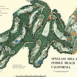 Spyglass Hill Golf Course - Pebble Beach, California - Vintage pictorial map by Moira Risen Prints