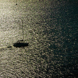 St Mawes sail boat silhouette by Seeables Visual Arts