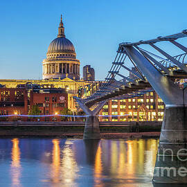 St Pauls Cathedral and Millennium bridge, London by Neale And Judith Clark