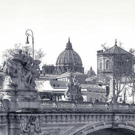 St. Peter's Dome from Vittorio Emanuele II Bridge by Stefano Senise