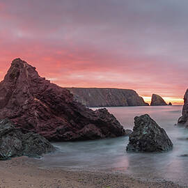 Stacks on Ballydowane Bay, Copper Coast, Co Waterford, Ireland by Adrian Hendroff