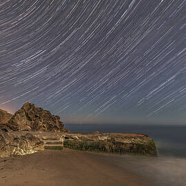 Star Trails at White Rock Beach, Killiney, Co Dublin by Adrian Hendroff