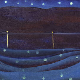 Starlight night, Lake George - Modernist landscape painting by Georgia O'Keeffe by Georgia O'Keeffe