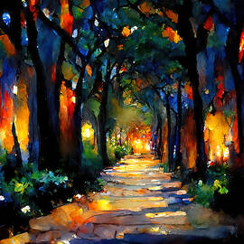 Starry night in the park, 06 by AM FineArtPrints