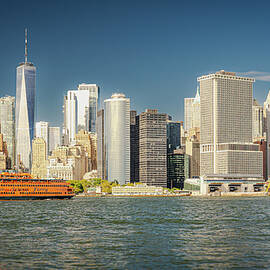 Staten Island Ferry and Lower Manhattan Skyline by Dave King